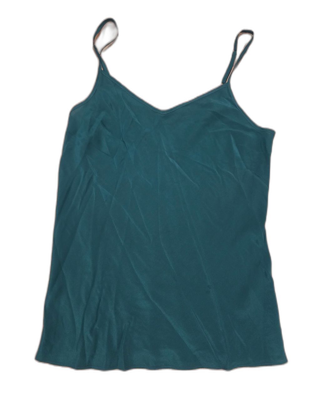 J. Crew 100% Silk Camisole Top Emerald Green V-Neck Cami Medium Tank Blouse